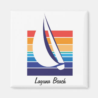 Imán Cuadrado de color del barco_imán Laguna Beach
