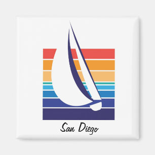 Imán Cuadrado de color del barco_San Diego