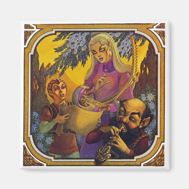 Imán cuadrado de conciertos de fantasía (Frente)