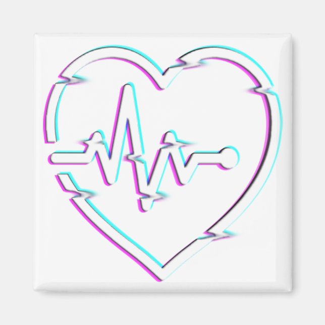 Imán cuadrado de control del corazón (Frente)