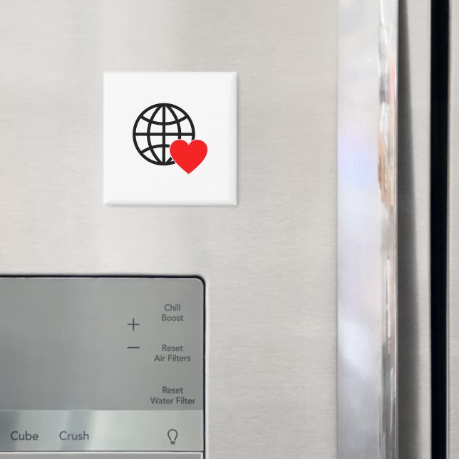 Imán cuadrado de corazón de globo personalizado (In situ (nevera))