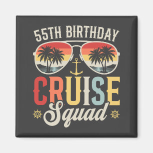 Imán Cuadrado de escuadrón de crucero de cumpleaños núm