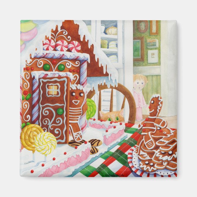 Imán cuadrado de GINGERBREAD SURPRISE (Frente)