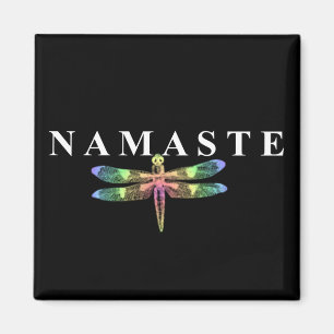 Imán Cuadrado de la libélula de Namaste (fondo oscuro)