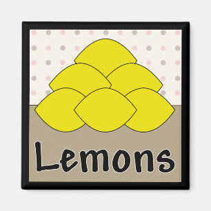 Imán cuadrado de la serie 4 de los limones