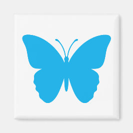 Imán Cuadrado de Mariposa Azul en Forma Cuadrada