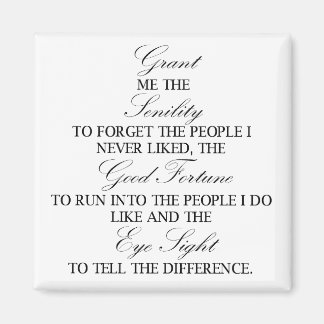 Imán cuadrado de oración de la senilidad