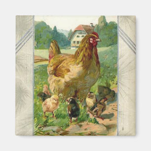 Imán cuadrado de Pascua del vintage