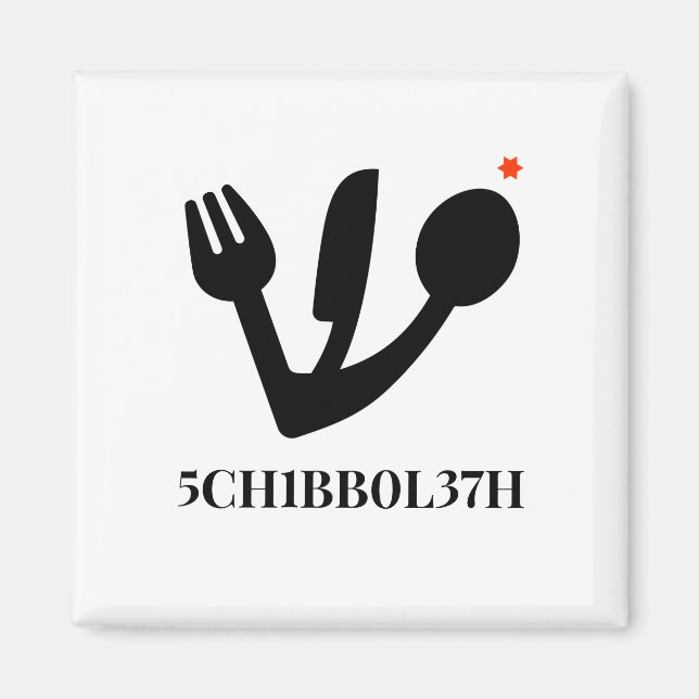 imán cuadrado de refrigerador schibboleth (Frente)