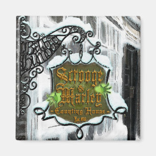 Imán cuadrado de Scrooge&MarleySignScene