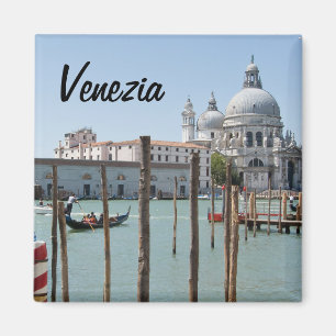 Imán cuadrado de Venecia con el texto