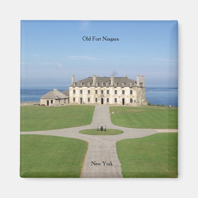 Imán cuadrado del antiguo Fuerte Niagara Barracks (Frente)