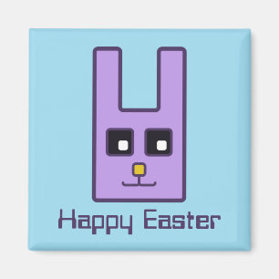Imán cuadrado del conejito de pascua