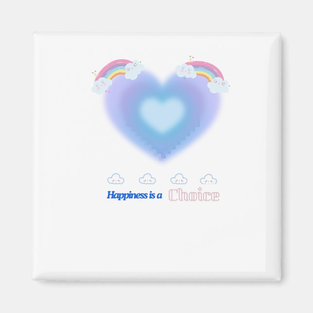 Imán cuadrado del corazón corto (Frente)