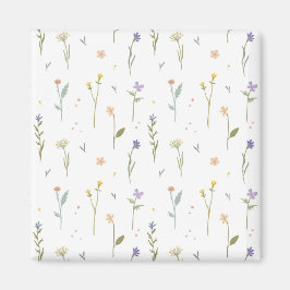 Imán Cuadrado floral de primavera de patrón de flor