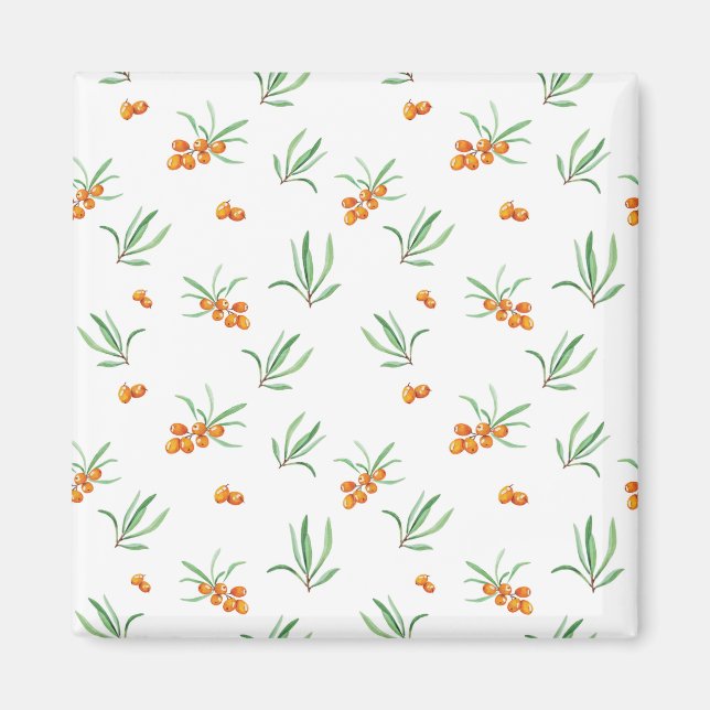 Imán Cuadrado floral de primavera de patrón de flor (Frente)