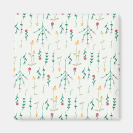 Imán Cuadrado floral de primavera de patrón de flor