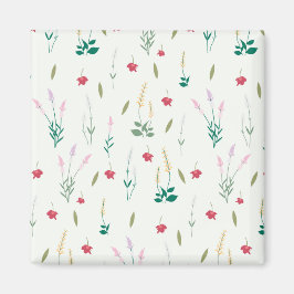 Imán Cuadrado floral de primavera de patrón de flor