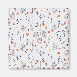 Imán Cuadrado floral de primavera de patrón de flor