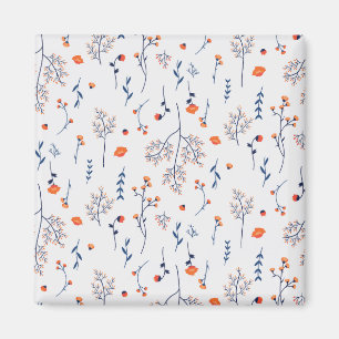 Imán Cuadrado floral de primavera de patrón de flor