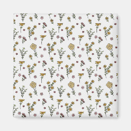 Imán Cuadrado floral de primavera de patrón de flor