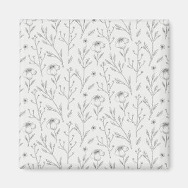 Imán Cuadrado floral de primavera de patrón de flor