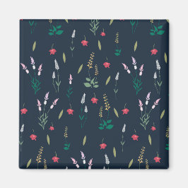 Imán Cuadrado floral de primavera de patrón de flor