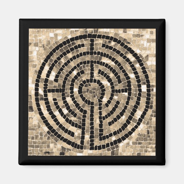 Imán cuadrado LABYRINTH V - Negro (Frente)