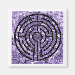 Imán cuadrado LABYRINTH VI - Blanco
