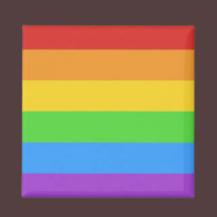 Imán Cuadrado Orgulloso: Bandera del Arcoíris