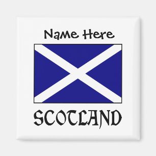 Imán Cuadrado Personalizado Escocia y Bandera Escocesa