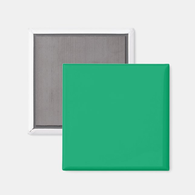Imán cuadrado personalizado verde esmeralda (Anverso/Reverso)