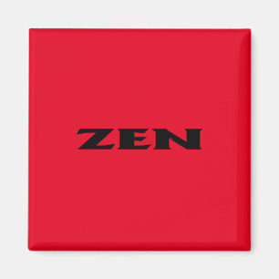Imán cuadrado rojo negro zen