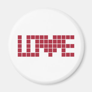 Imán Cuadrados de amor rojos lindos lettres