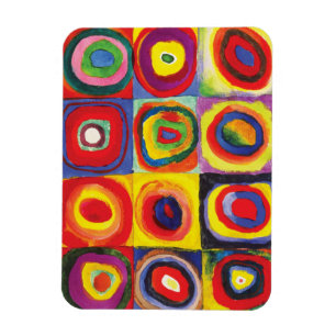 Imán Cuadrados Kandinsky con círculos concéntricos,