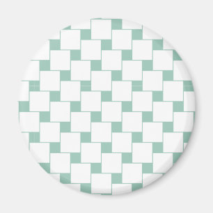 Imán Cuadrados trenzados divertidos Mint Green