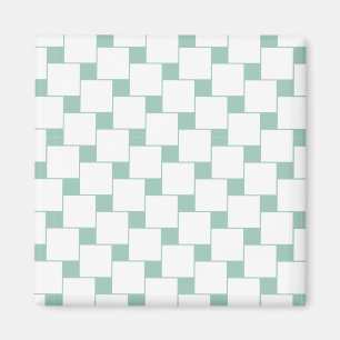 Imán Cuadrados trenzados divertidos Mint Green