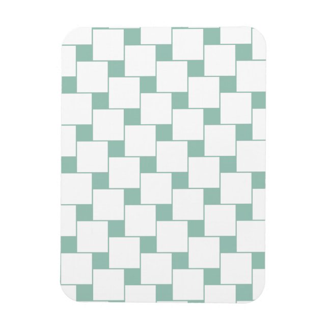 Imán Cuadrados trenzados divertidos Mint Green (Vertical)