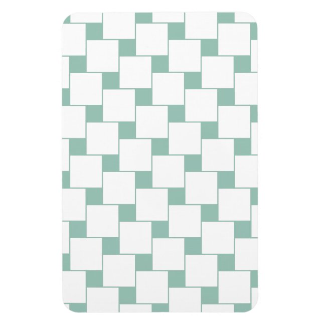 Imán Cuadrados trenzados divertidos Mint Green (Vertical)