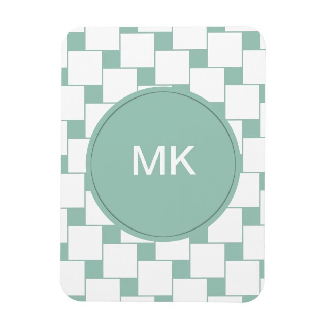 Imán Cuadrados trenzados divertidos Mint Green (Vertical)