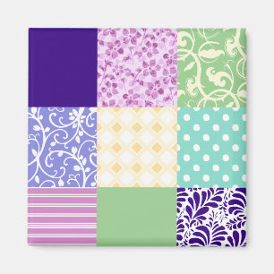 Imán Cuadrados vectoriales Girly y Fresco