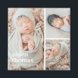 Imán Cuadrícula simple de tres imanes fotográficos pers<br><div class="desc">¡Los regalos fotográficos hacen los mejores regalos! Fácilmente personalizado con su texto y/o foto(s) para un aspecto personalizado. Diseñado por Berry Berry Sweet. Ver más diseños en www.berryberrysweet.com</div>