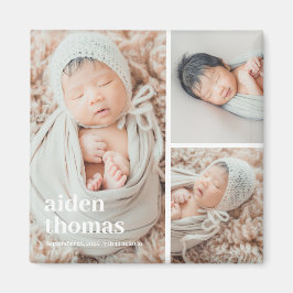 Imán Cuadrícula simple de tres imanes fotográficos pers