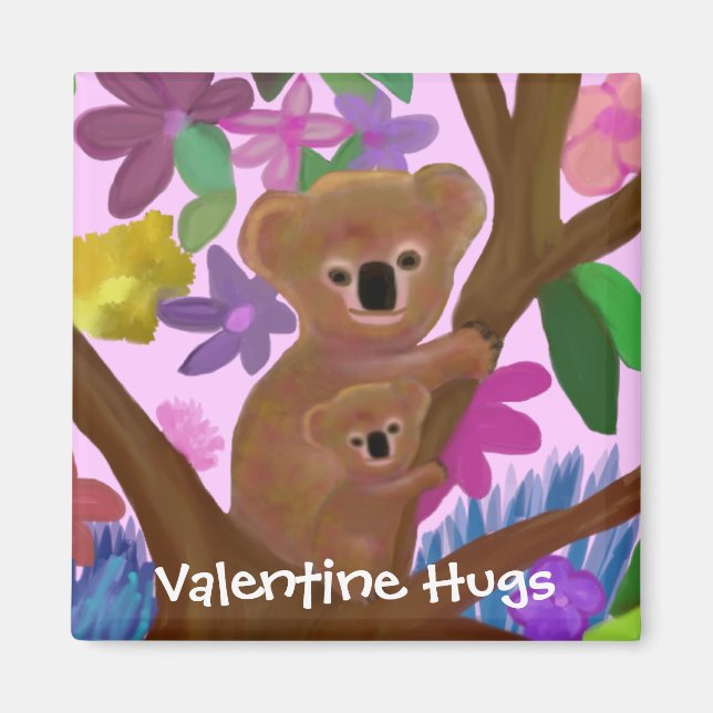 Imán Cuadridamente Koalas Valentine Magnet (Frente)
