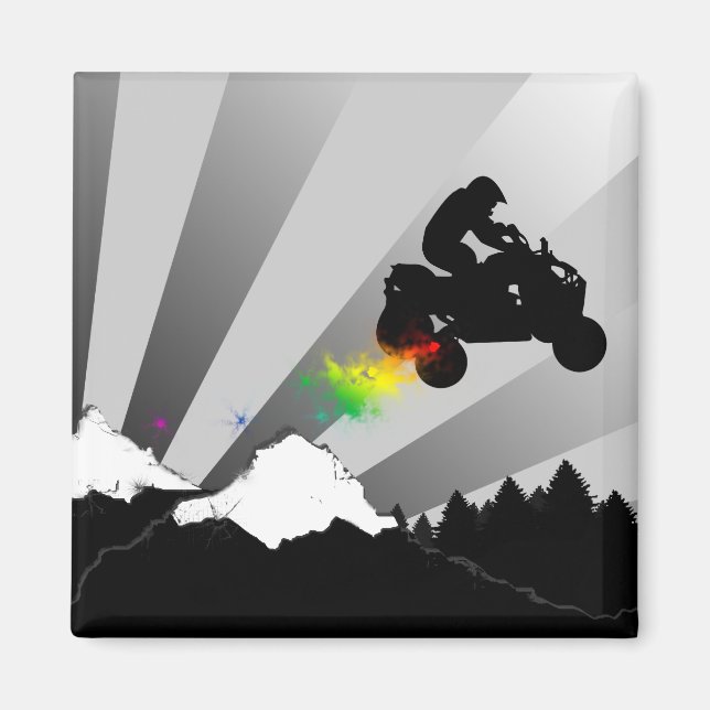 Imán cuadrilátero. camino de tierra. (Frente)