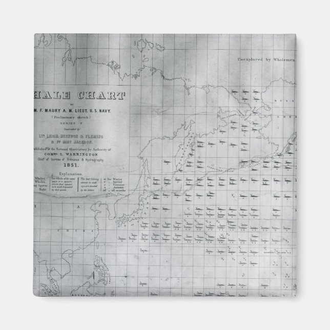 Imán Cuadro de ballenas del Pacífico septentrional, 185 (Frente)