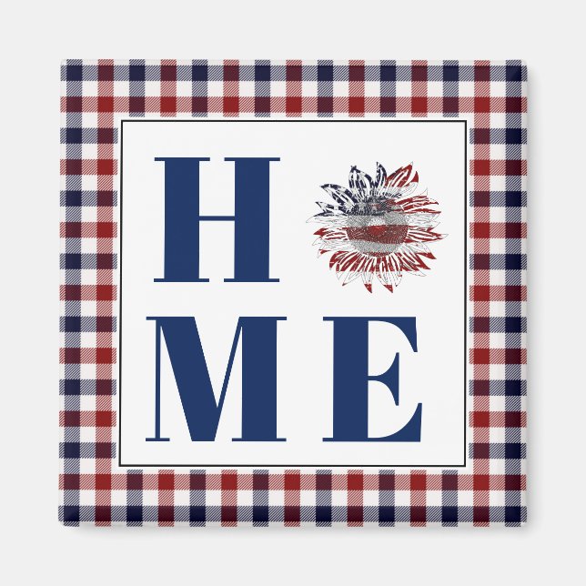 Imán Cuadro de búfalo girasol "Hogar" (Frente)