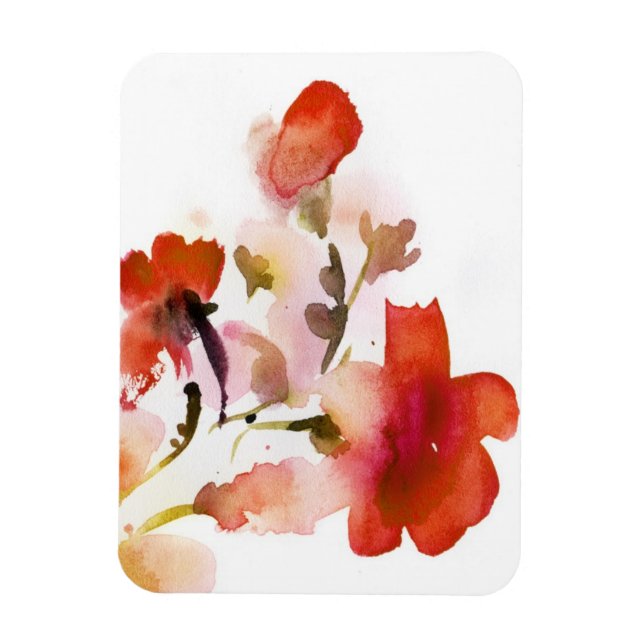 Imán Cuadros acuáticos de flores abstractas (Vertical)