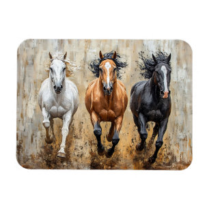 Imán Cuadros de Galloping de Trío de Caballos