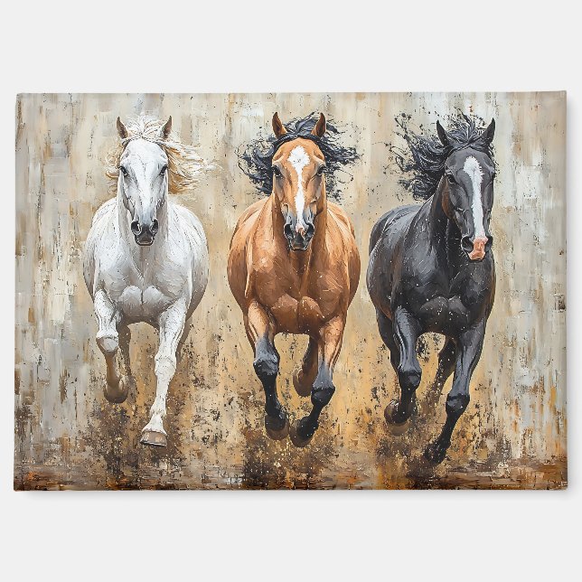 Imán Cuadros de Galloping de Trío de Caballos (Anverso)
